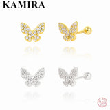 925 Silver Butterfly Zircon Earrings