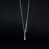 925 Silver Crystal Zircon Pendant Necklace Women Party Jewelry Gift