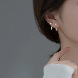 925 Silver Zircon Spiral Bead Stud Earrings for Women