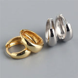 925 Silver Punk Circle Hoop Earrings Hip Hop Rock Jewelry