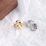 925 Silver Punk Circle Hoop Earrings Hip Hop Rock Jewelry