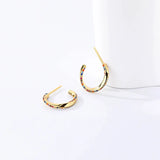 925 Silver Colorful Zircon Rotate Earrings, Wedding Jewelry