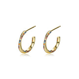 925 Silver Colorful Zircon Rotate Earrings, Wedding Jewelry