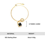 925 Silver Letter Lock Chain Bracelet for Women