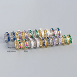 925 Silver Zircon Hoop Earrings Women Party Fine Jewelry