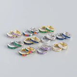 925 Silver Zircon Hoop Earrings Women Party Fine Jewelry