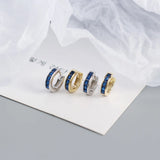 925 Silver Zircon Hoop Earrings Women Party Fine Jewelry