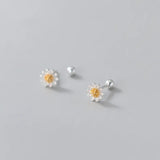 Sterling Silver Daisy Spiral Stud Earrings Anniversary Gift