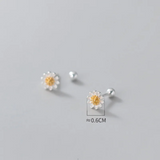 Sterling Silver Daisy Spiral Stud Earrings Anniversary Gift
