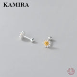 Sterling Silver Daisy Spiral Stud Earrings Anniversary Gift
