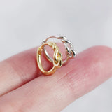 925 Silver Gothic Knotted Round Hoop Earrings for Women Party Punk Jewelry