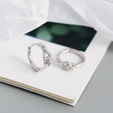925 Silver Gothic Knotted Round Hoop Earrings for Women Party Punk Jewelry