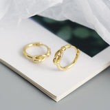 925 Silver Gothic Knotted Round Hoop Earrings for Women Party Punk Jewelry