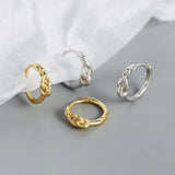 925 Silver Gothic Knotted Round Hoop Earrings for Women Party Punk Jewelry