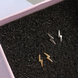 925 Silver Vintage Lightning Stud Earrings for Women