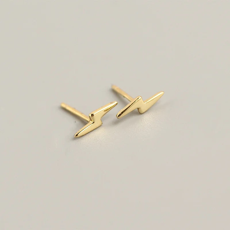 925 Silver Vintage Lightning Stud Earrings for Women