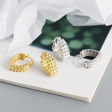 925 Silver Spiket Rivet French Hoop Earrings for Women