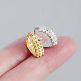 925 Silver Spiket Rivet French Hoop Earrings for Women