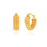 925 Silver Spiket Rivet French Hoop Earrings for Women