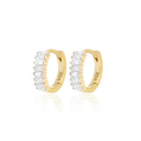 925 Sterling Silver Rainbow Zircon Round Stud Earrings Gothic Jewelry