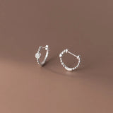 925 Silver Vintage Zircon Huggie Hoop Earrings for Women