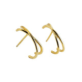 925 Silver Vintage Geometric Cross Stud Earrings for Women