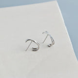 925 Silver Vintage Geometric Cross Stud Earrings for Women