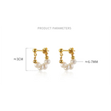 Vintage Baroque Pearl Bead Hoop Earrings for Women