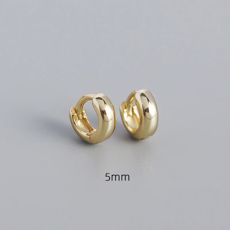 925 Sterling Silver Smooth Round Stud Earrings