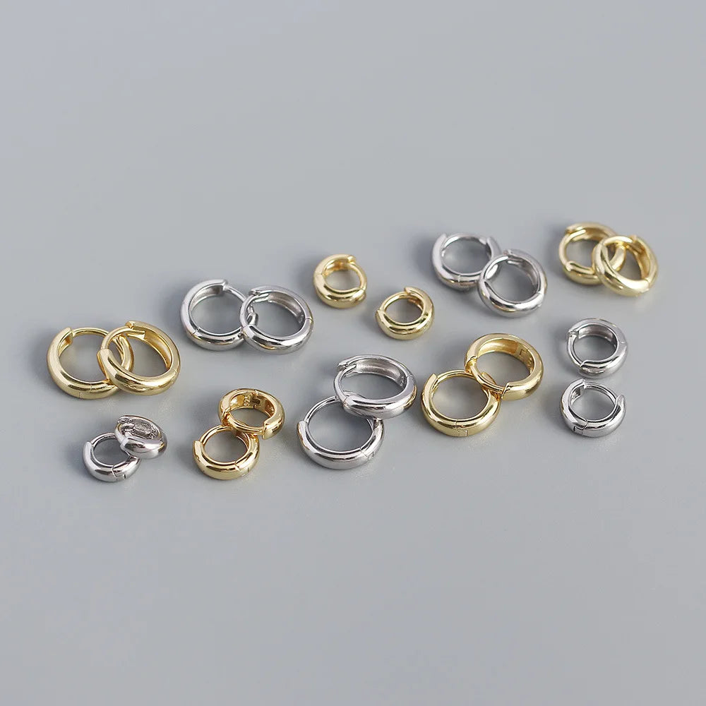 925 Sterling Silver Smooth Round Stud Earrings