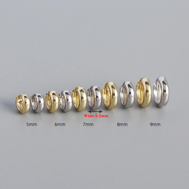 925 Sterling Silver Smooth Round Stud Earrings