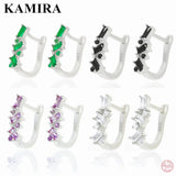925 Silver Vintage Square U Colour Zircon Stud Earrings for Women