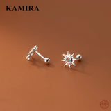 Vintage Sun Zircon Stud Earrings for Women