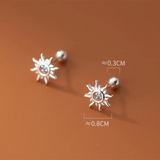 Vintage Sun Zircon Stud Earrings for Women