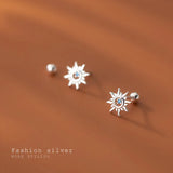 Vintage Sun Zircon Stud Earrings for Women