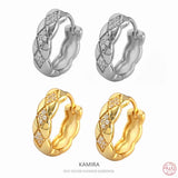 Geometric Zircon Hoop Earrings Crystal Small for Women