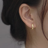 Geometric Zircon Hoop Earrings Crystal Small for Women