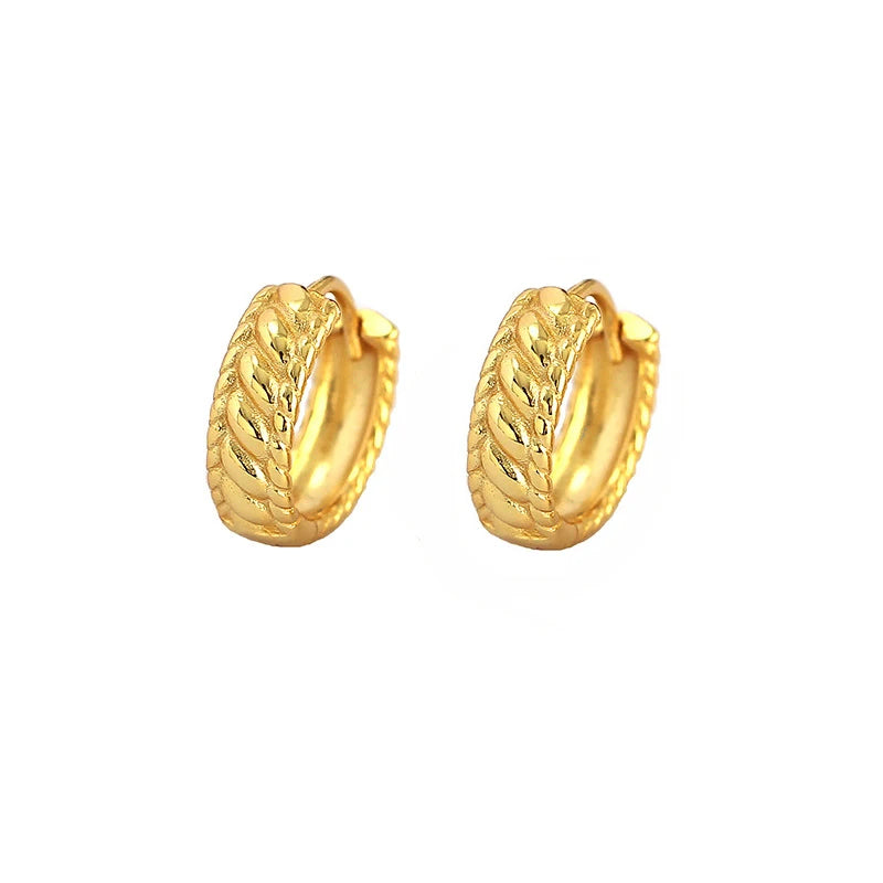 925 Silver Geometric Hoops for Women