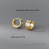 925 Silver Heart Earrings with Zircon, Elegant Gift