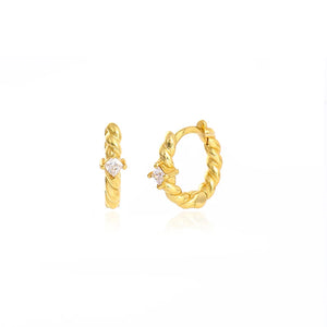 925 Silver Twist Charm Hoop Earrings Vintage Jewelry