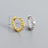 925 Silver Twist Charm Hoop Earrings Vintage Jewelry