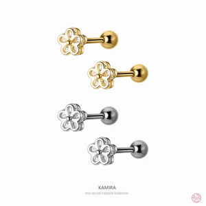 925 Silver Zircon Flowers Stud Earrings For Women