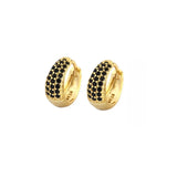 925 Silver Half Zircon Crystals Hoop Earrings For Women Girls