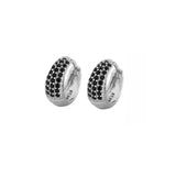 925 Silver Half Zircon Crystals Hoop Earrings For Women Girls
