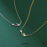 925 Sterling Silver Tulip Necklace for Women Sweet Collarbone Chain