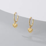 925 Silver Love Pendant Earrings Women Gift Charm Jewelry