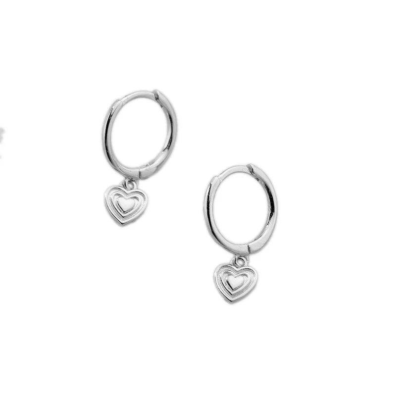 925 Silver Love Pendant Earrings Women Gift Charm Jewelry