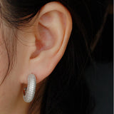 925 Silver C-shaped Earrings with Zirconia for Women Wedding