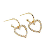 925 Silver Heart Drop Earrings Piercing Dangle Jewelry