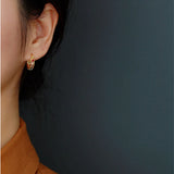 925 Silver Colorful Zircon Geometric Earrings for Women